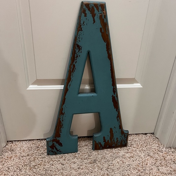 Hobby Lobby Other - Extra Large Farmhouse Rustic Blue Wooden Initial Letter A